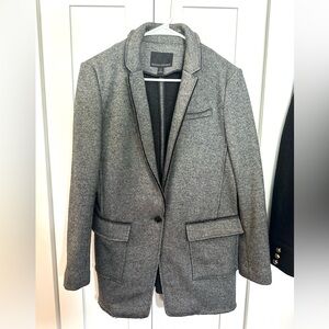 Banana Republic Gray Raw Edge Wool Jersey Blazer